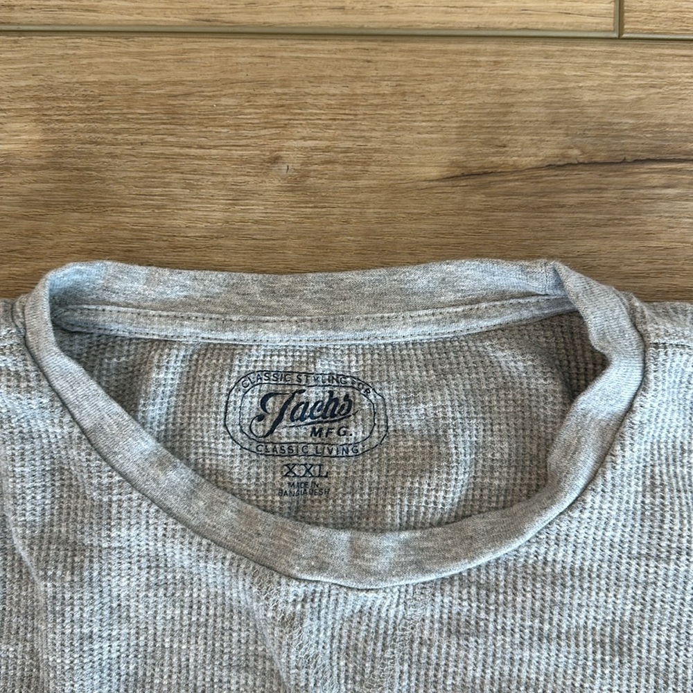 Jachs MFG Grey Long Sleeve Waffle Knit Shirt - Picture 4 of 5